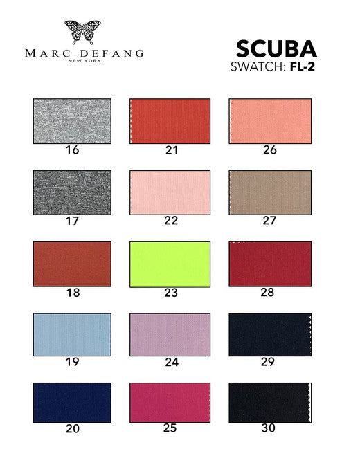 The Marc Defang 8124 Scuba Pageant Jumpsuit is a formal and professional pant suit with crystal blazer buttons. This jumpsuit is made of high-quality and durable Scuba fabric that ensures a comfortable fit for a wide range of body types. The Crystal blazer buttons add a unique touch of style to the look. Sizes: 00-16 Colors: Baby Blue, White, Hot Pink, Neon Green, Royal, Seafoam, Black *Ask for custom color - Allow 30 days Production