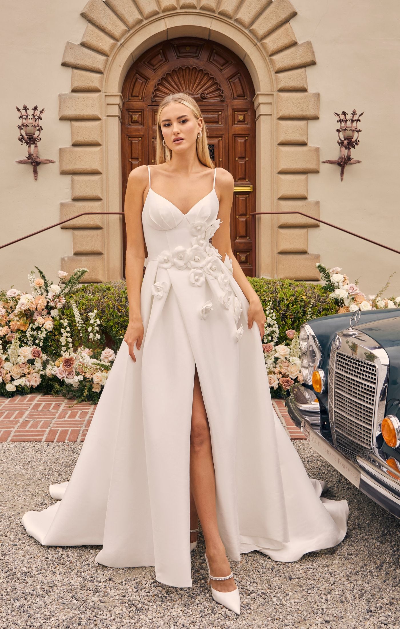 Casablanca Bridal 2556 Bellisima A-Line Spaghetti Strap V-Neck Slit Tr Glass Slipper Formals Casablanca Bridal 2556 Bellisima A-Line Spaghetti Strap V-Neck Slit Tr Glass Slipper Formals