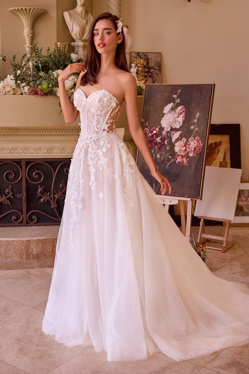 Andrea and Leo WL032 Long Prom Dress Off White / 14 Andrea and Leo WL032 Long Prom Dress Off White / 14