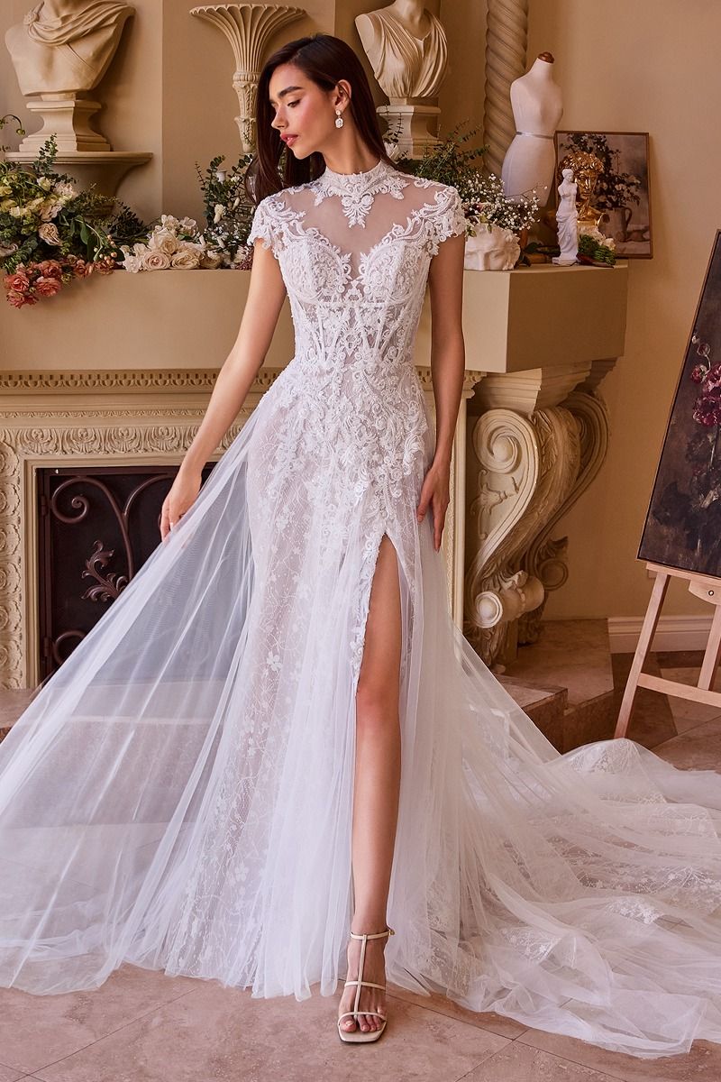 WL035-Lace & Tulle Short Sleeve Wedding Gown-Andrea & Leo | LADY Black TIE Off White / 4 WL035-Lace & Tulle Short Sleeve Wedding Gown-Andrea & Leo | LADY Black TIE Off White / 4