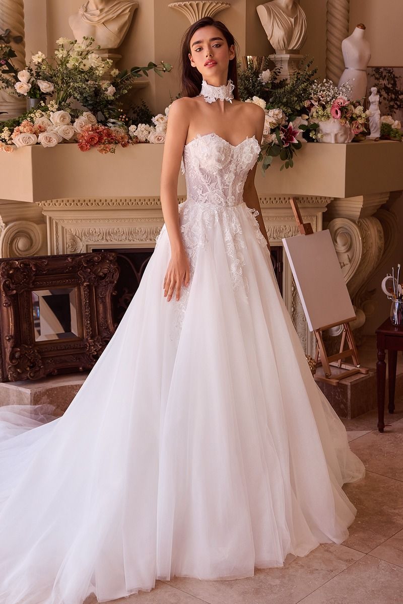 WL041-Strapless Lace & Tulle Wedding Ball Gown-Andrea & Leo | Lady Black Tie Off White / 16 WL041-Strapless Lace & Tulle Wedding Ball Gown-Andrea & Leo | Lady Black Tie Off White / 16