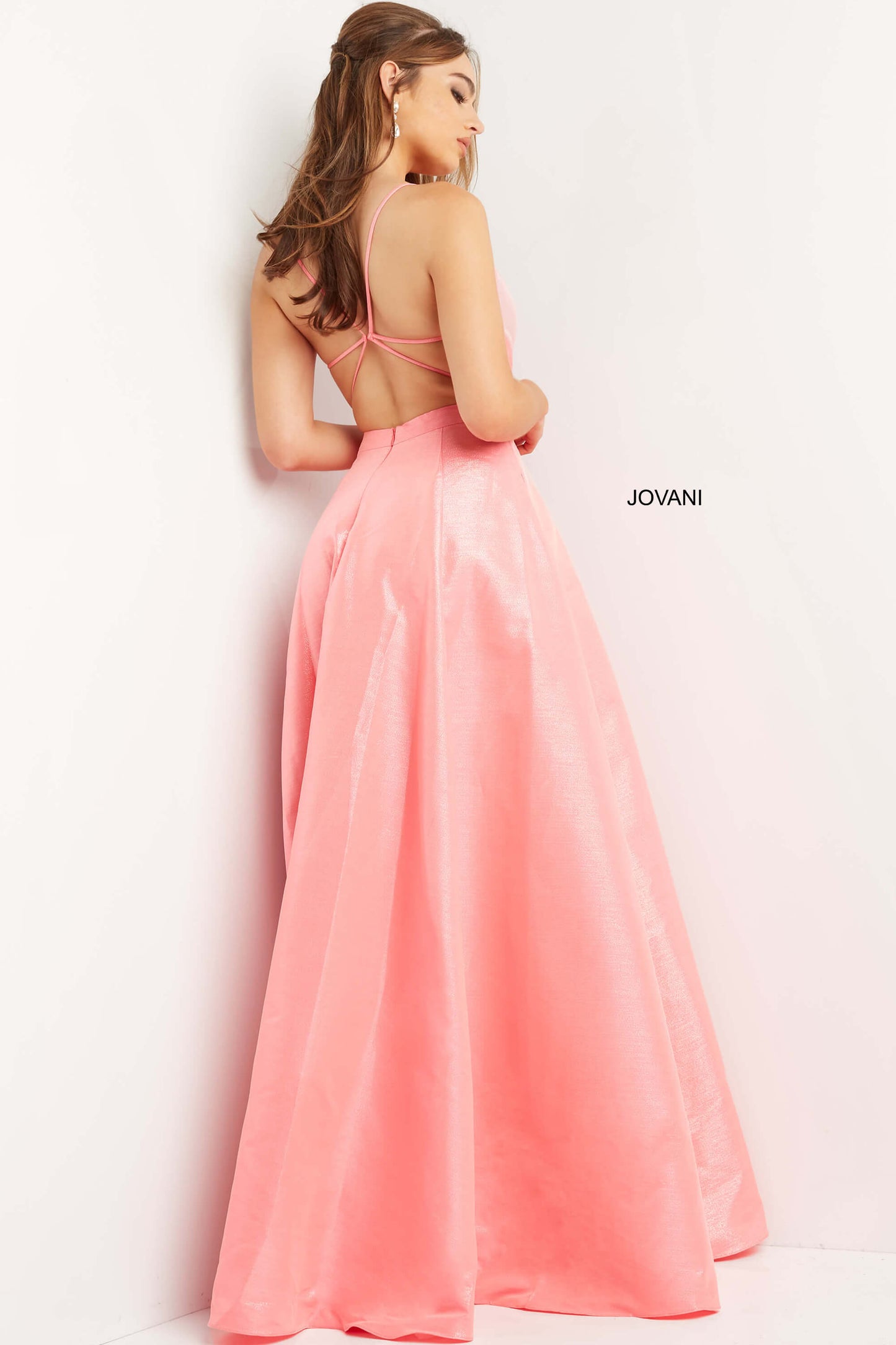 Jovani 08156 Long Ballgown Prom Pageant Gown Pockets V Neck Dress AvailabLe Size- 00-24 Available Color- Hot Pink, Green