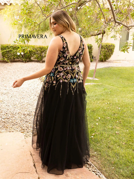 Primavera Couture 14006 Prom Dress Long Ball Gown. Such a gorgeous gown with flowers all over the top.