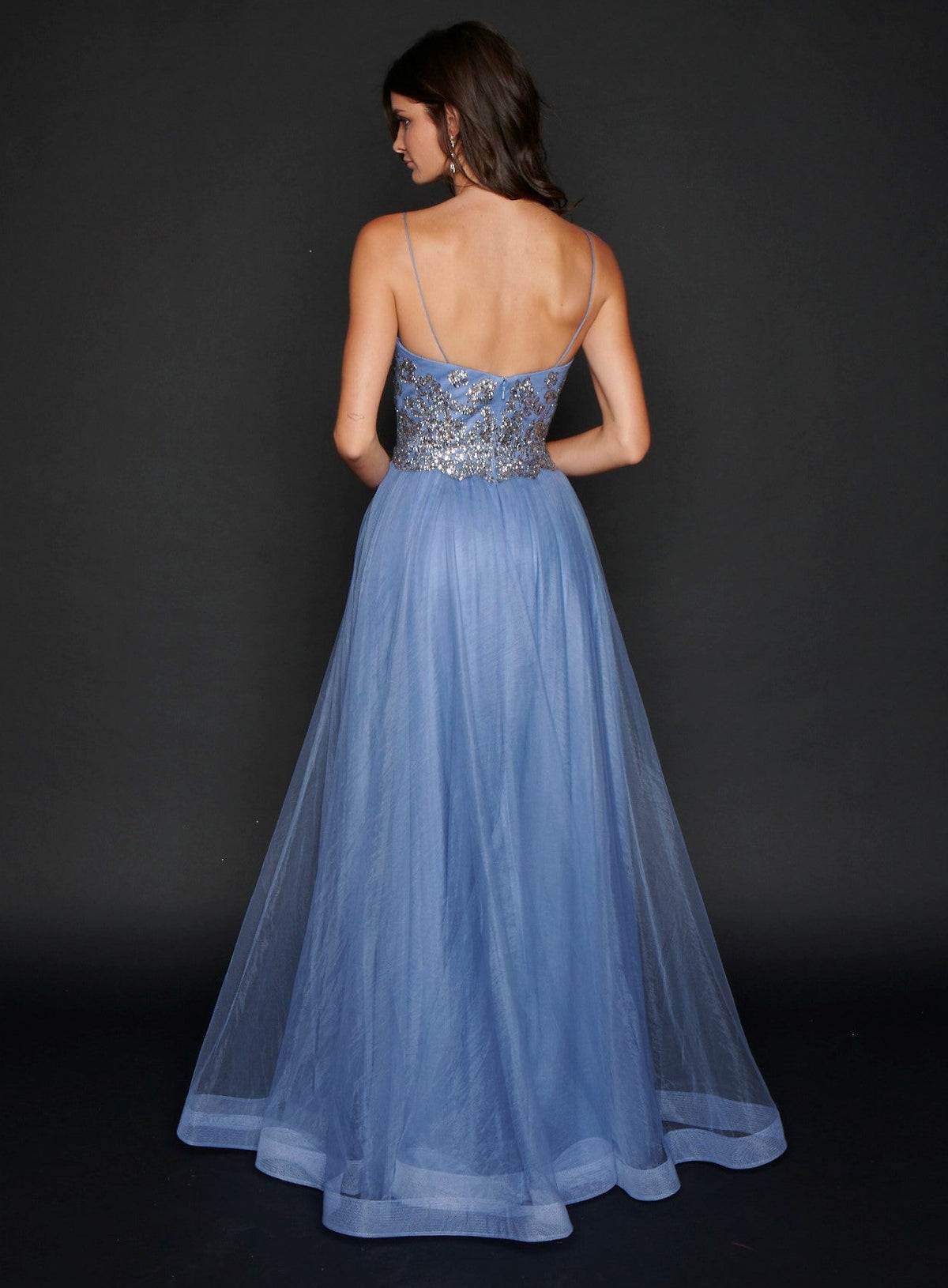 Nina Canacci 1522 Long V neck Pageant Prom dress or Evening Gown Long A Line Glitter Prom Dress Formal Party Gown V Neck Available Color: Magenta, Steel blue Available Size- 0-18
