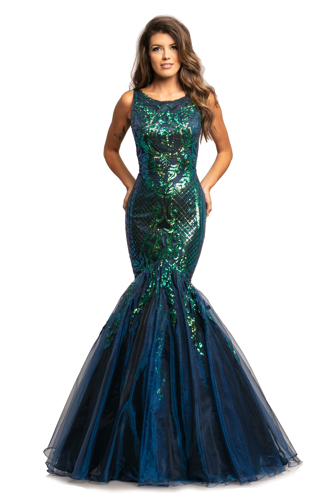 Johnathan Kayne 2018 Size 0 Navy/Multi Sequin Mermaid Iridescent Prom Dress Pageant Gown High Neck Johnathan Kayne 2018 Size 0 Navy/Multi Sequin Mermaid Iridescent Prom Dress Pageant Gown High Neck