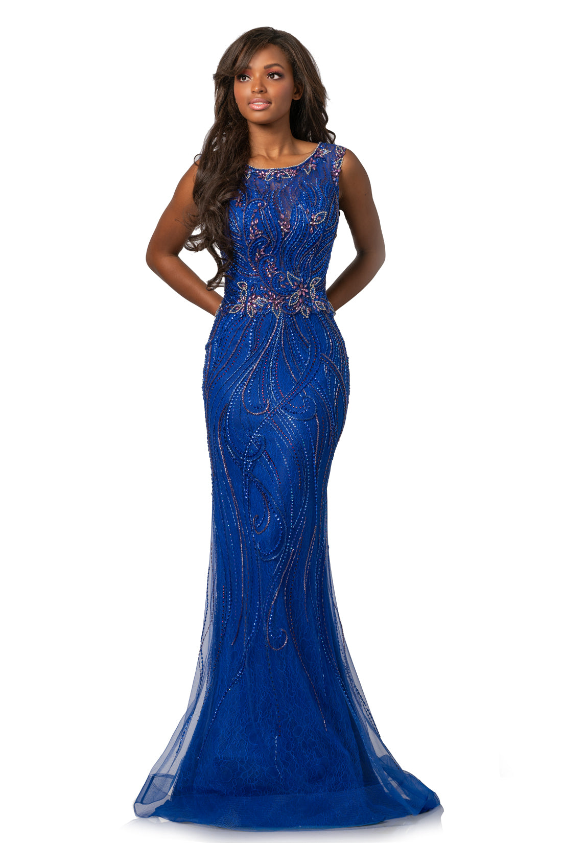 Johnathan Kayne 2042 size 2 Royal Crystal Lace Fit Flare Formal Dress Mother Of Evening Gown Johnathan Kayne 2042 size 2 Royal Crystal Lace Fit Flare Formal Dress Mother Of Evening Gown