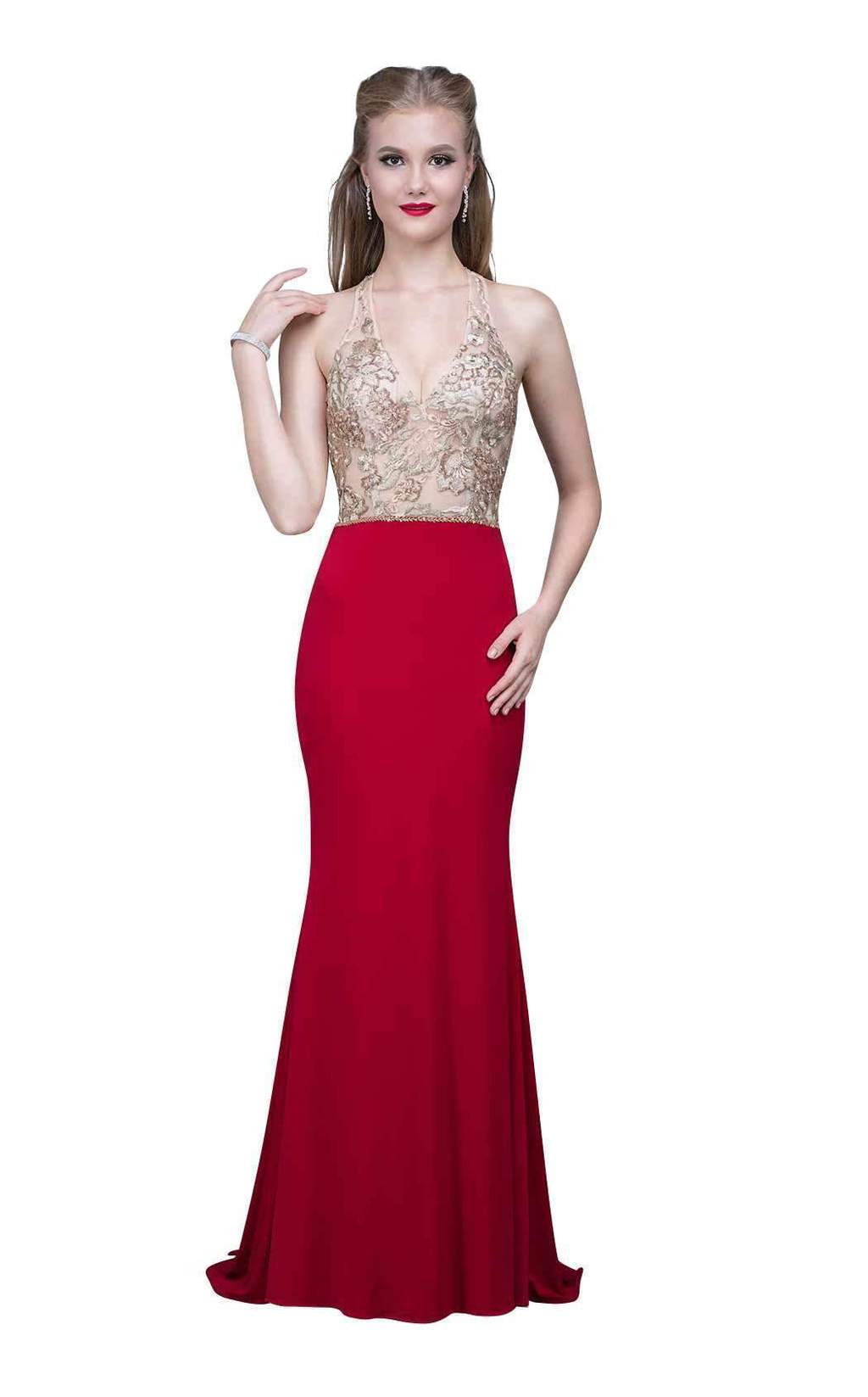 Nina Canacci 2130 Size 4 Red/Gold, Fitted Halter Lace Prom Dress Forma Glass Slipper Formals Nina Canacci 2130 Size 4 Red/Gold, Fitted Halter Lace Prom Dress Forma Glass Slipper Formals