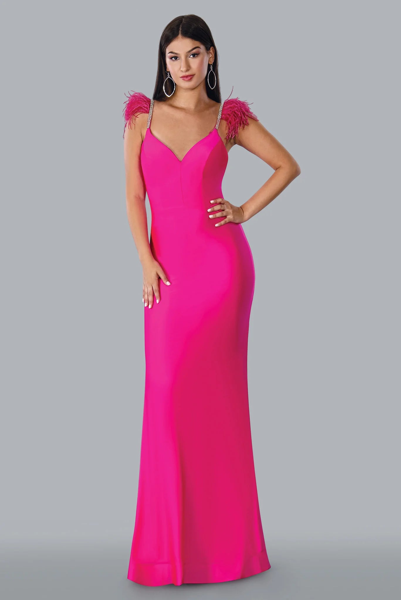 Fuchsia pink 2025 evening dress