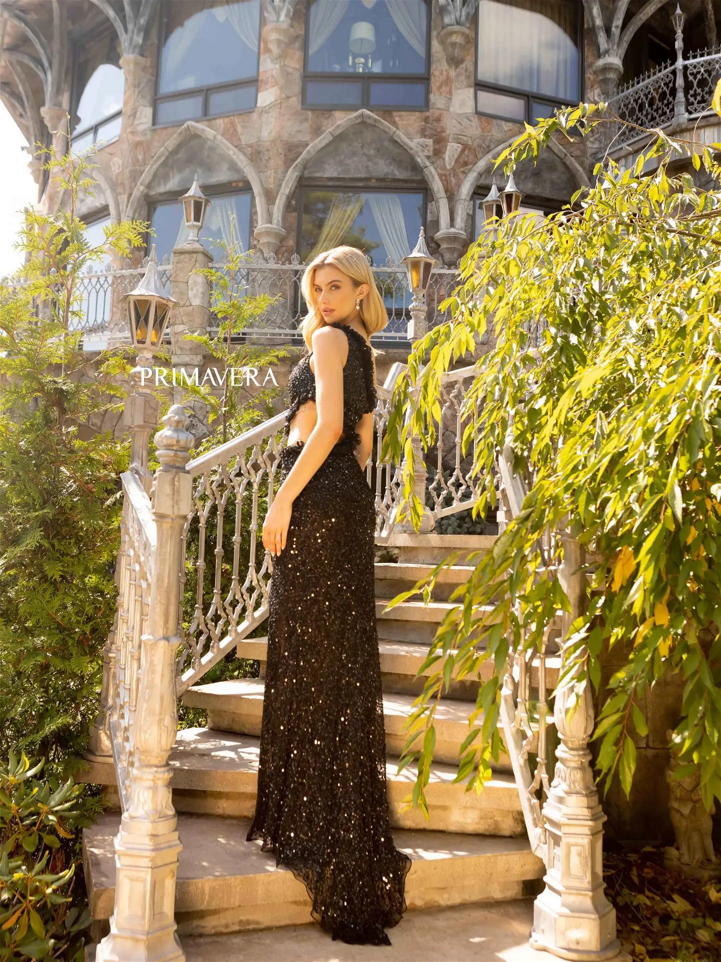 Primavera Couture 3798 Prom Dress Long Beaded Gown. This dress is so gorgeous with the open side and one shoulder.