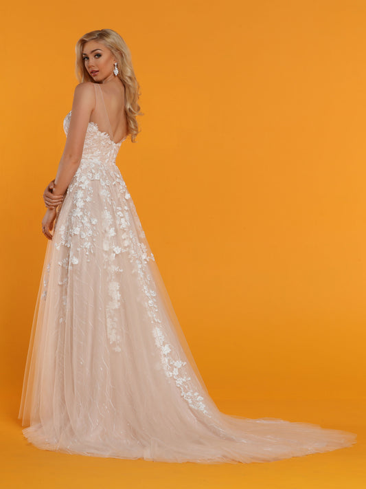 Davinci Bridal 50513 Tulle & Lace Fit & Flare Wedding Dress features a Floral Lace Bodice with V-Neckline, Sheer Lace Wideset Straps, Sheer Lace Back with Covered Buttons & Beaded Waistband. Scalloped Lace Fit & Flare Skirt finishes with a Chapel Train. Available For 1-2 Week Delivery!!! Available Sizes: 2,4,6,8,10,12,14,16,18,20 Available Colors: Ivory/Blush, Ivory/Ivory