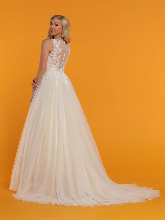 Davinci Bridal 50515 is a Tulle ballgown Wedding Dress. Featuring a sheer illusion lace high neckline and back. Buttons along the back seam. Lace cascades from bodice down into the lush tulle Ballgown skirt. Available for 1-2 Week Delivery!!! Available Sizes: 2,4,6,8,10,12,14,16,18,20 Available Colors: Ivory/Nude, Ivory/Ivory