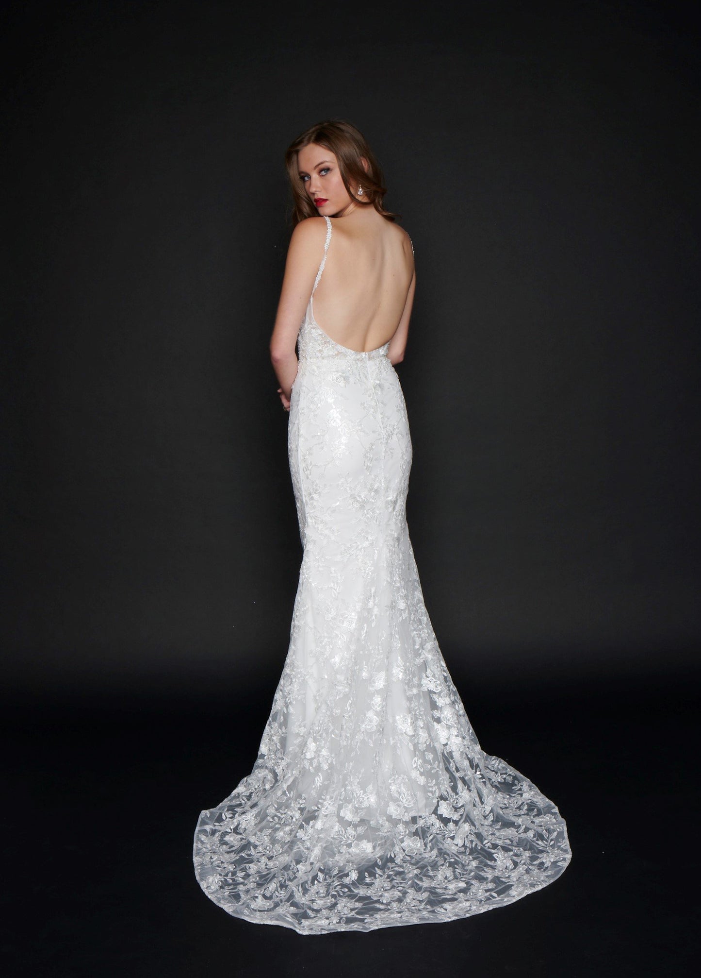 Nina Canacci 6556 Long Mermaid Prom Pageant Gown Wedding Dress Bridal Gown Available Size 4 Available Color- Ivory