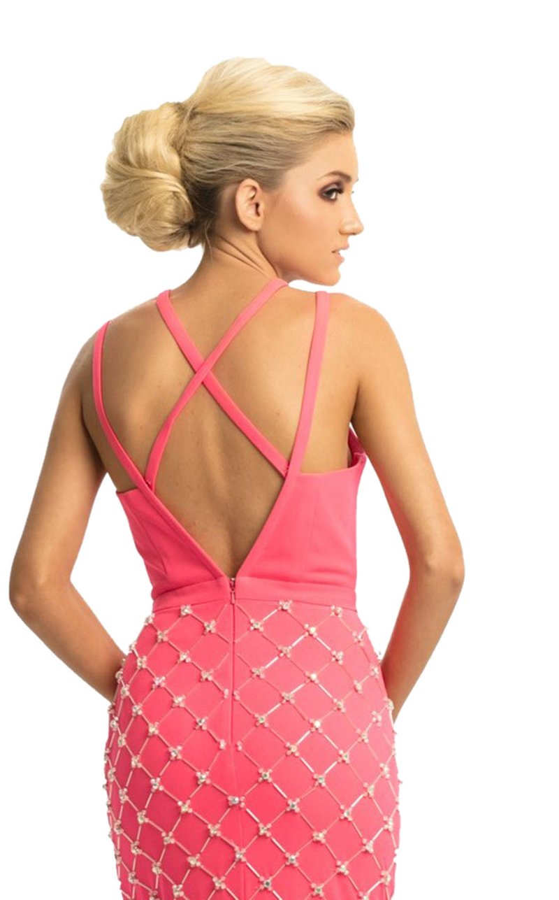 Johnathan Kayne 9064 V Neck Sheath Formal Dress V Neckline Size 4, 12