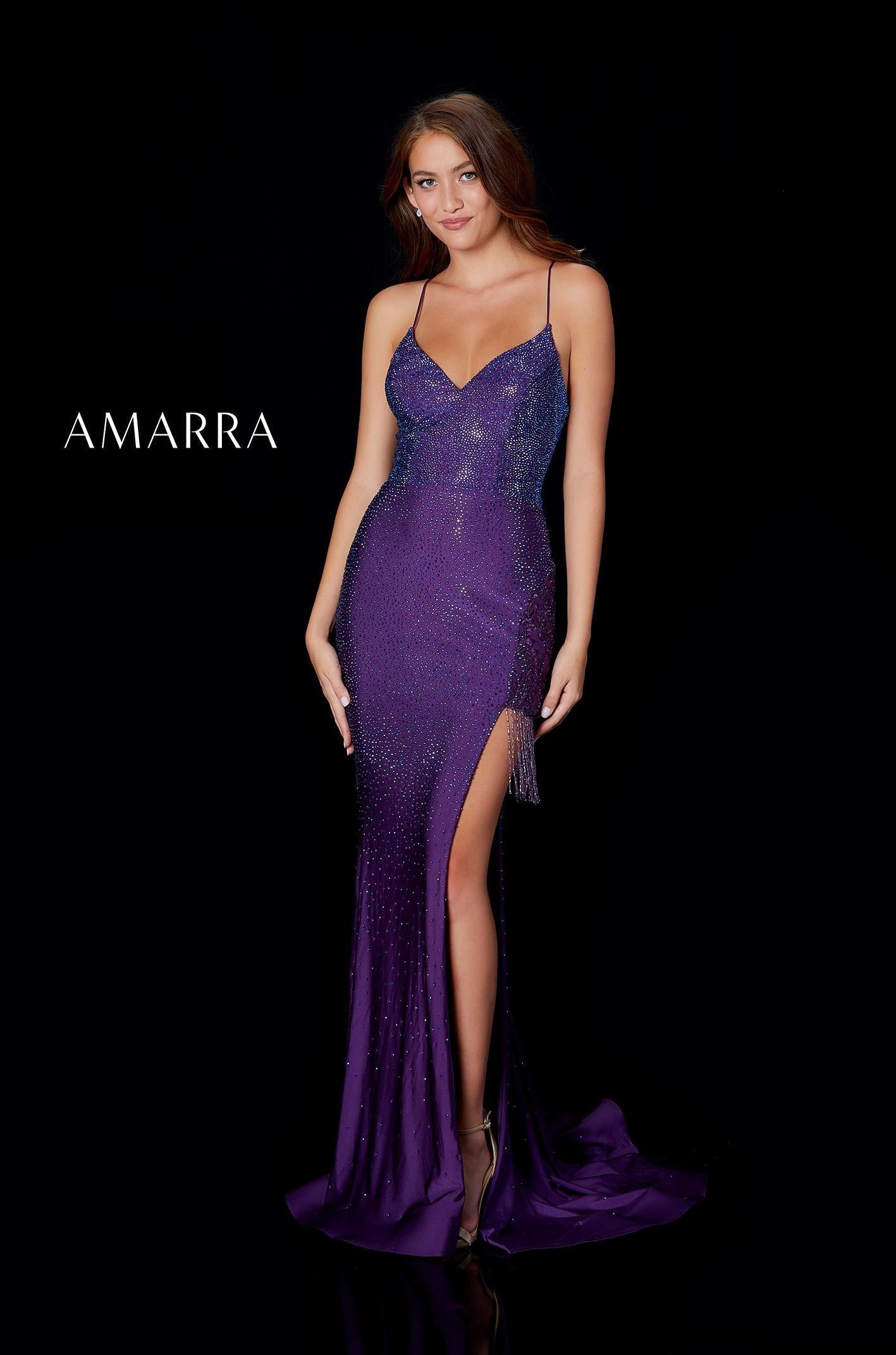 Amarra 87264 Side Cutout Formal Gown Dark Purple Size 0 Amarra 87264 Side Cutout Formal Gown Dark Purple Size 0