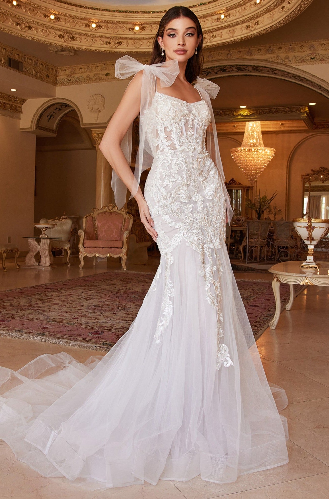 Andrea & Leo Couture BEATRICE A1086W Wedding Dress Size 4 Sheer Lace Mermaid Bridal Gown Andrea & Leo Couture BEATRICE A1086W Wedding Dress Size 4 Sheer Lace Mermaid Bridal Gown
