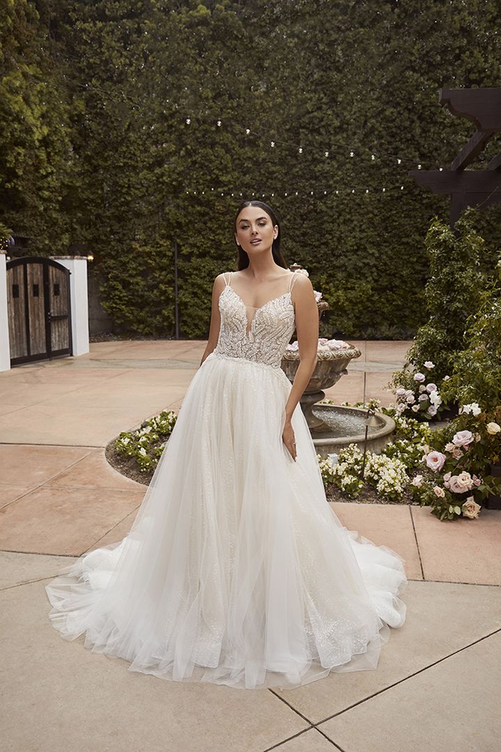 Casablanca Bridal 2462FB Carrie Wedding Dress A Line Embellished Bodice 20 / White/White/Silver Casablanca Bridal 2462FB Carrie Wedding Dress A Line Embellished Bodice 20 / White/White/Silver