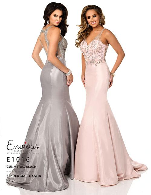 Envious Couture 1016 Size 00 Gunmetal mermaid prom dress formal