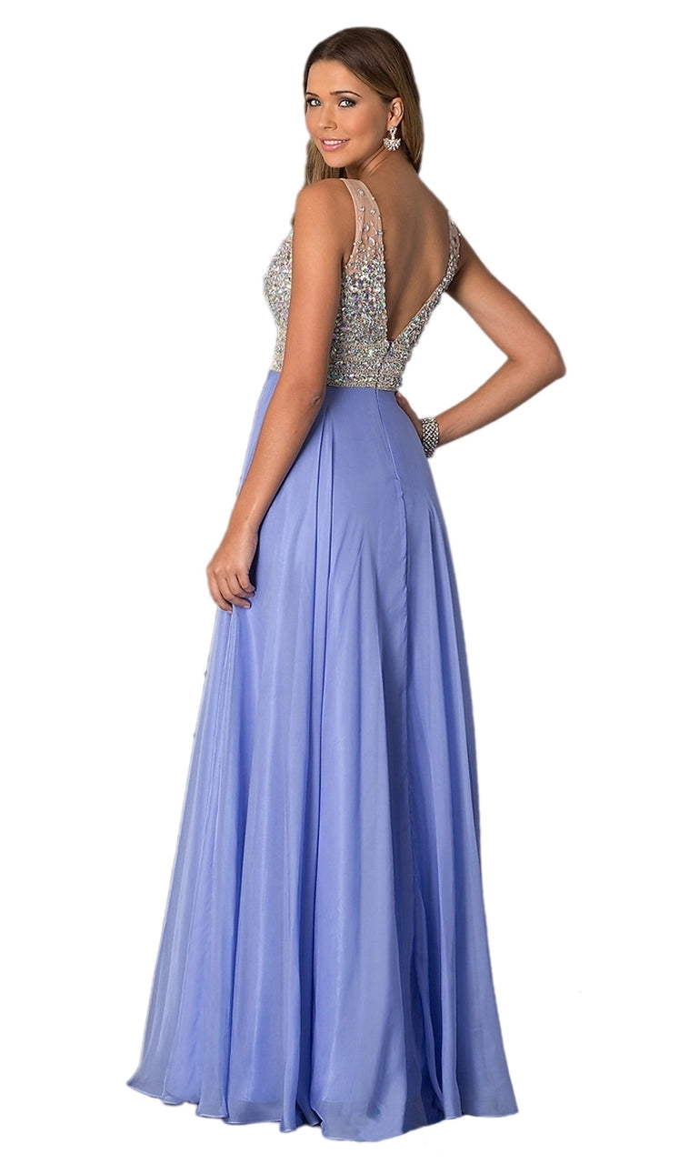 Jovani JVN20437 Light Yellow size 0 prom dress pageant gown Crystal Bodice