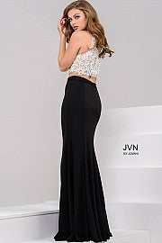 Jovani JVN 48701 Size 6 Black/White Two piece prom dress Lace High Neck Formal Gown