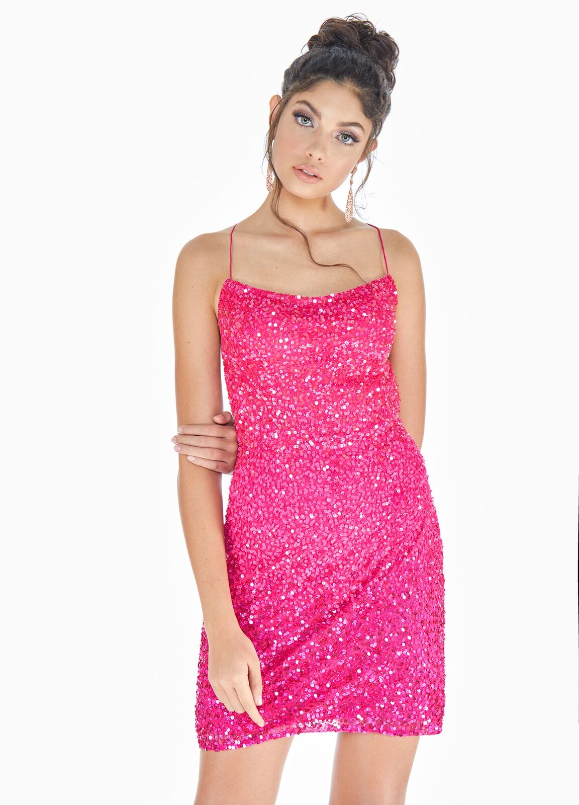 Ashley Lauren 4293 Size 10 Fuchsia Cocktail Dress Sequin Backless Cors Glass Slipper Formals Ashley Lauren 4293 Size 10 Fuchsia Cocktail Dress Sequin Backless Cors Glass Slipper Formals