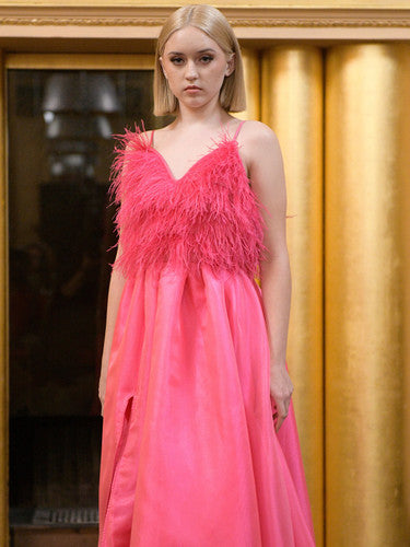 Marc Defang 8170 size Hot Pink Ball gown Prom Dress Pageant