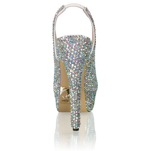 Marc Defang RACHEL AB CRYSTAL Pageant platform heel sling back prom Shoes DESCRIPTION Featured crystal color: AB crystals 5.5" heels, 1 3/4" platforms. Open toe slingbacks 100% custom handmade product. Medium width, run true to size. Available Sizes: 5.5, 6, 6.5, 7, 7.5, 8, 8.5, 9, 9.5, 10, 11 (Average 30 days before Arrival - custom made)