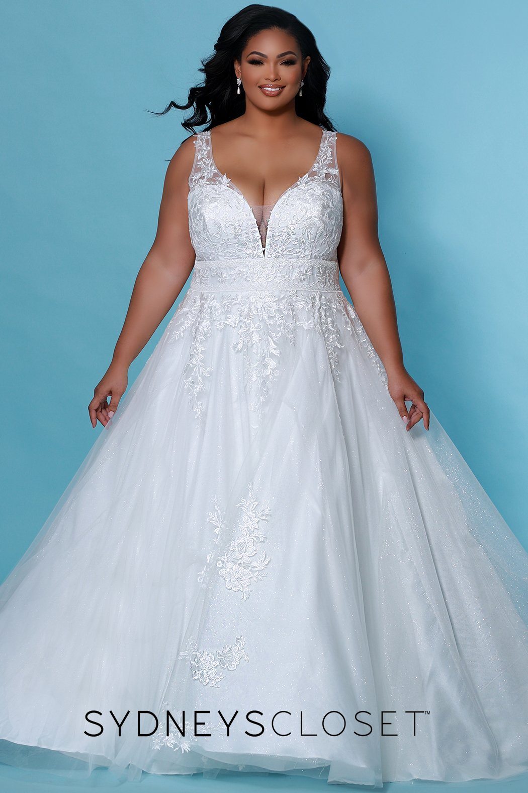 Sydney's Closet SC5255 HAZEL Wedding Dress Shimmer Lace Bridal Ball Go –  Glass Slipper Formals