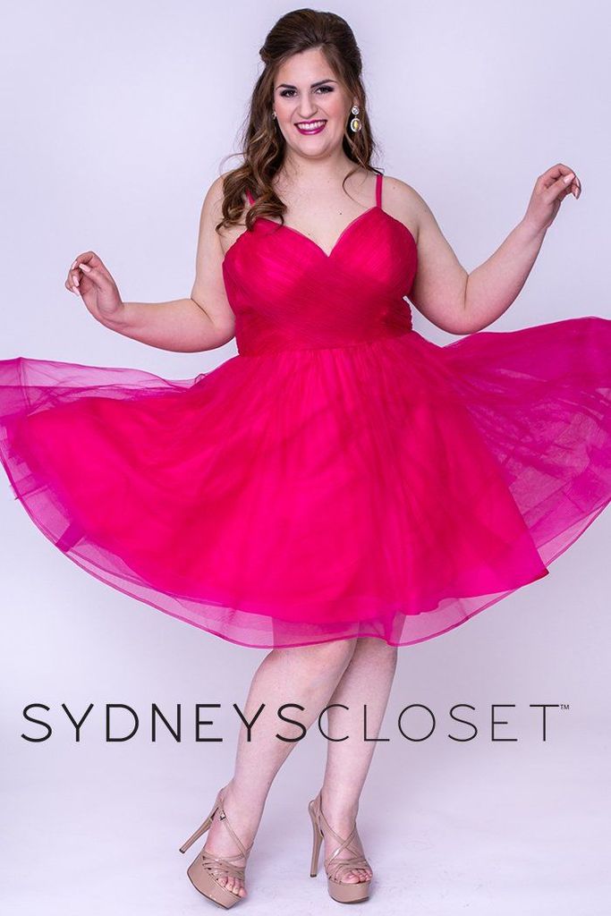 Sydney's Closet 8094 Size 26 Pink Berry Short Fit & Flare Prom Dress P –  Glass Slipper Formals