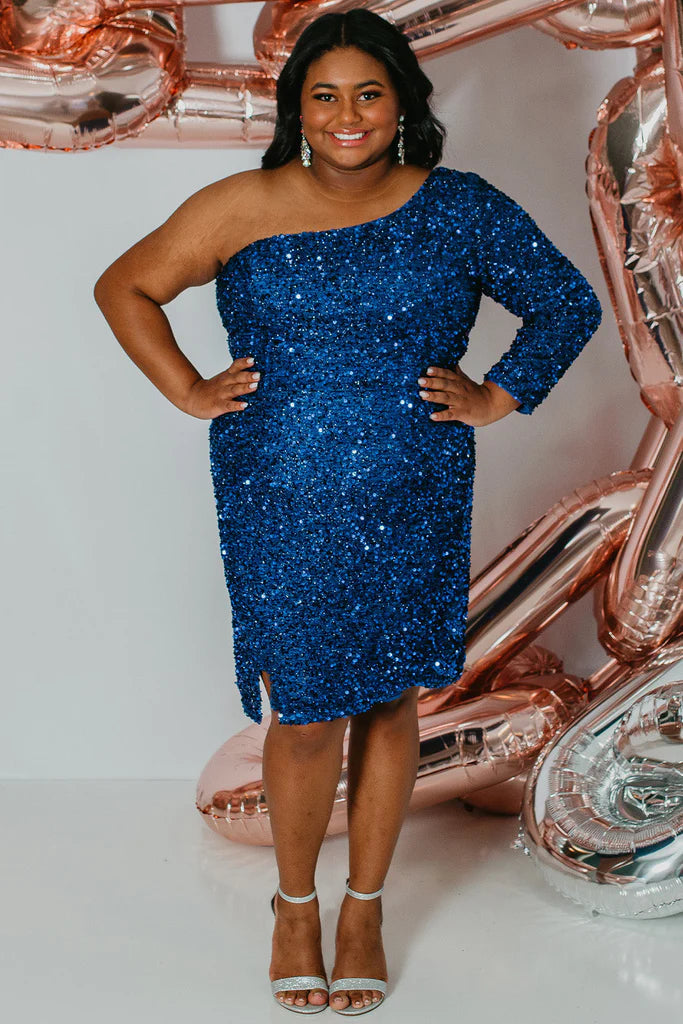Sydneys Closet SC8112 Size 22 Sapphire Plus size Sequin One
