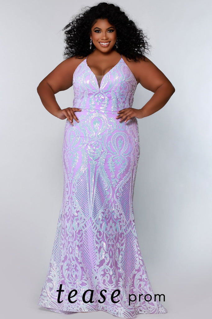 Forsendelse Rådgiver dø Tease Prom TE2205 Size 16 Lavender Long Fitted Sequin Plus Size Prom D –  Glass Slipper Formals