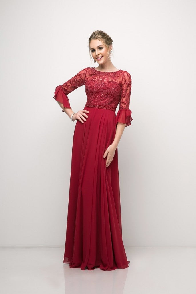 CR781 Size 10 BURGUNDY Lace Mother Of Dress Long Sleeve Glass Slipper Formals CR781 Size 10 BURGUNDY Lace Mother Of Dress Long Sleeve Glass Slipper Formals