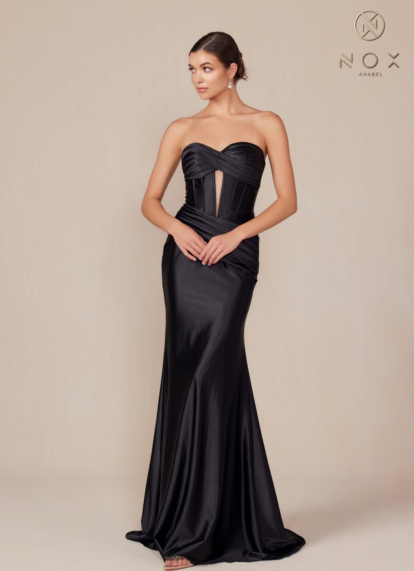 Nox Anabel T1500 Long Formal Corset Dress Cut Out Strapless Prom Eveni Glass Slipper Formals Nox Anabel T1500 Long Formal Corset Dress Cut Out Strapless Prom Eveni Glass Slipper Formals