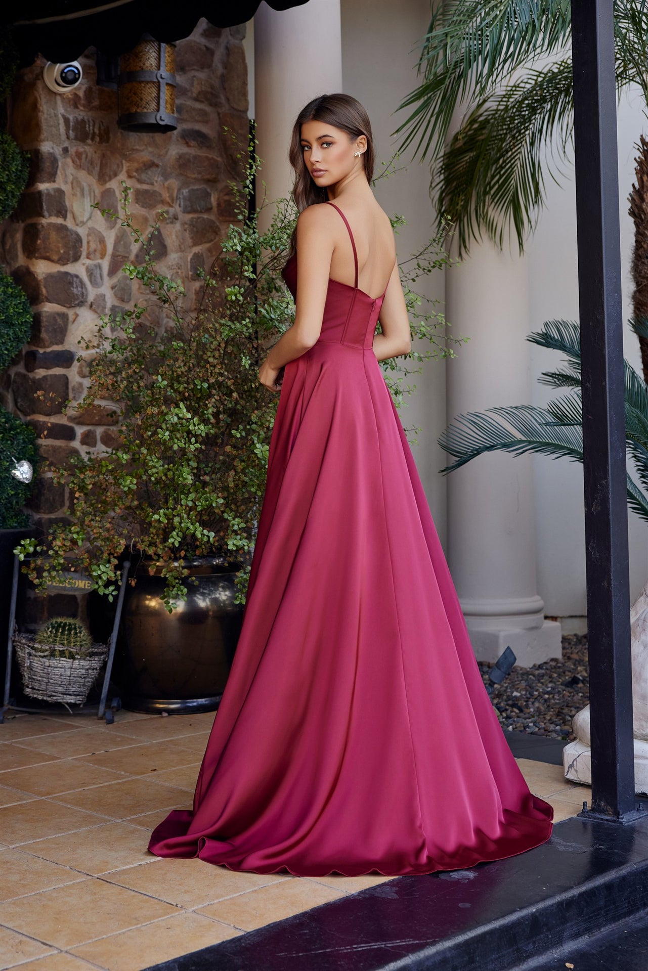 Elevate your formal moment in this stunning Nox Anabel A1744 satin gown. Featuring a sculpted corset bodice that flatters and supports, a graceful train for dramatic impact, and a scoop neckline that balances elegance with allure. The strategic slit adds modern sophistication to this pageant-ready design. Perfect for prom, pageants, or any black-tie occasion where you want to make an unforgettable entrance. Crafted from luxurious satin for a refined, polished finish.

Sizes: 00-16


Colors: Black, Burgundy,