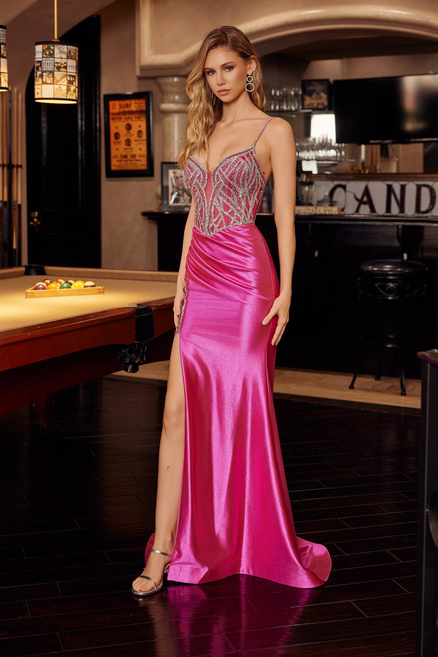 Nox Anabel C1832 Backless Sheer Rhinestone Corset Prom Dress