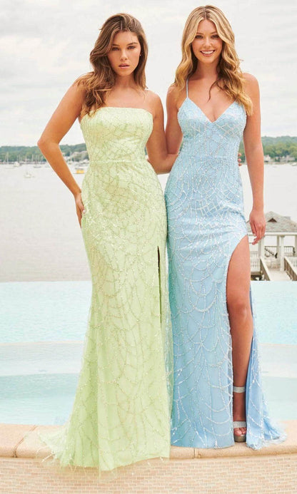 Step into elegance with the Faviana 11084 prom dress in a delicate light blue. This size 00 gown features a stunning beaded backless corset that highlights your silhouette, while the thigh-high slit adds a touch of allure. Perfect for formal evenings, this dress combines sophistication and modern style to make you the center of attention at any event.

Size: 00

Color: Light Blue