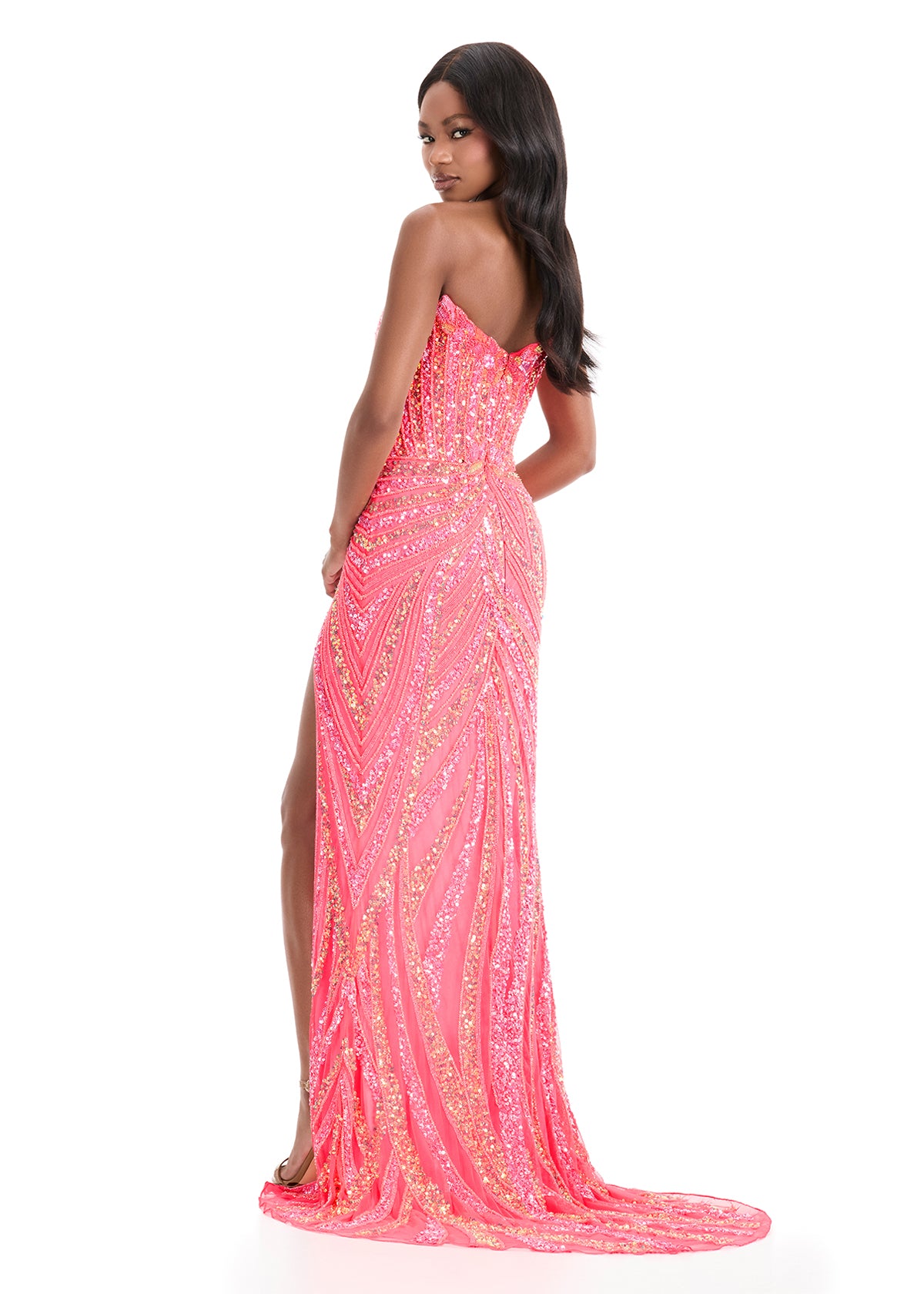 Ashley Lauren 11236 Beaded Sequins Prom Dress Pageant Gown