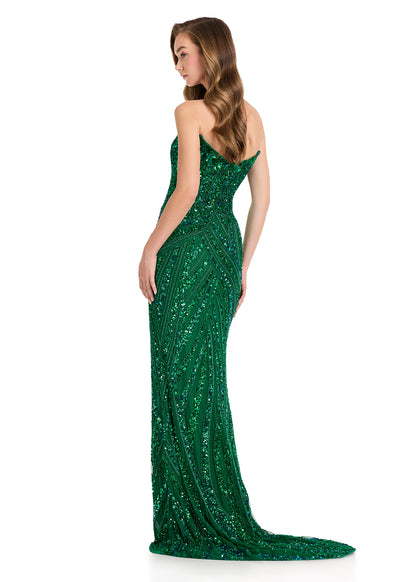 Ashley Lauren 11236 Beaded Sequins Prom Dress Pageant Gown