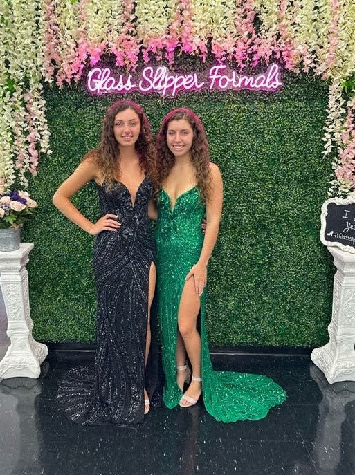 Ashley Lauren 11236 Long Fitted V Neck Slit Beaded Sequin Prom Dress Pageant Gown This strapless gown is sure to turn heads. The sweetheart neckline is complete with a modern floral sequin motif that continues down the bustier and skirt. The skirt is complete with a left leg slit.