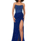 Ashley Lauren 11238 Feel like a celebrity in this jaw-dropping strapless dress. This fitted evening gown has stunning crystal beadwork on the bodice and is paired with a decadent fully beaded wrap skirt.