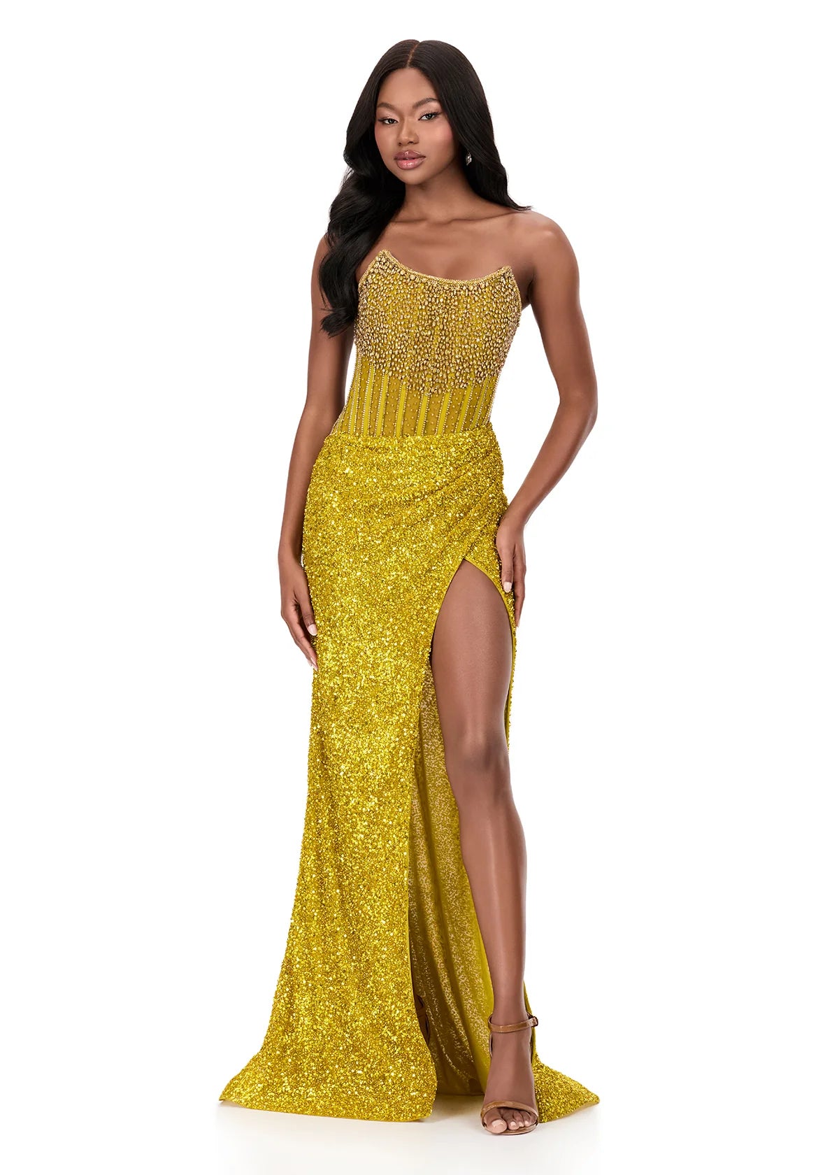 Ashley Lauren 11238 Prom Dress Pageant Gown Corset Sequin Crystals Glass Slipper Formals Ashley Lauren 11238 Prom Dress Pageant Gown Corset Sequin Crystals Glass Slipper Formals