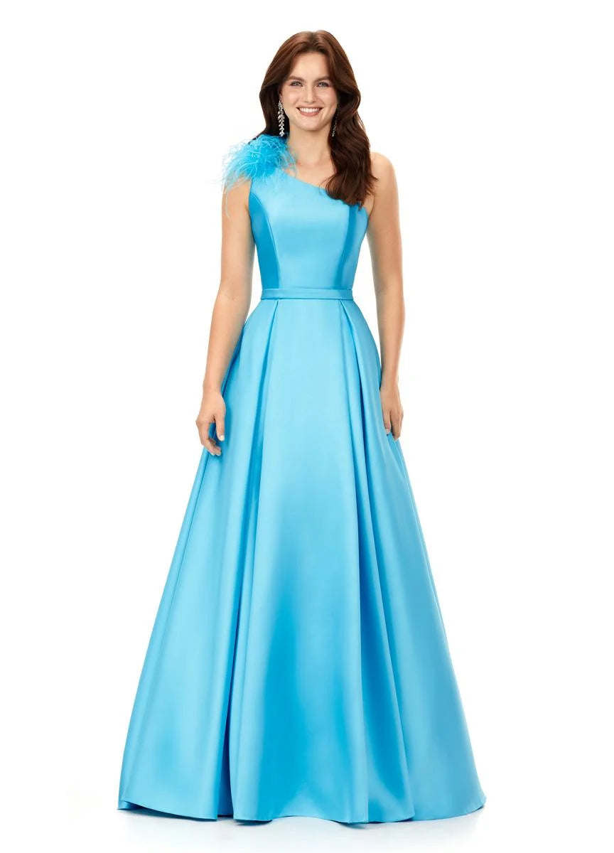 turquoise one shoulder prom dress Jovani 22602 Long Formal Beaded One Shoulder Prom Dress