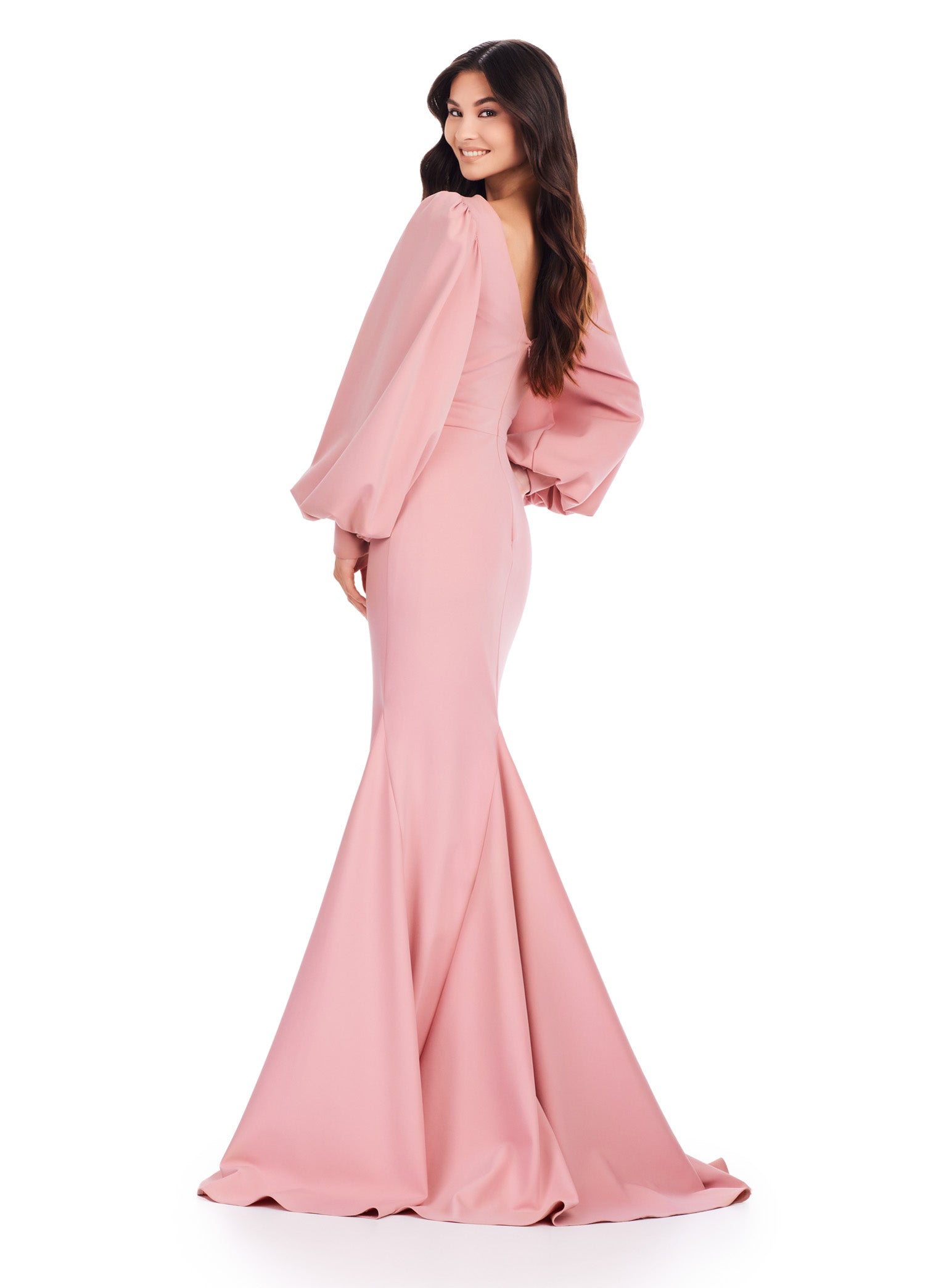 As an industry expert, the Ashley Lauren 11345 Long Prom Dress offers a sophisticated and elegant style suitable for formal occasions. This v-neckline, bishop sleeved gown boasts a stunning silhouette that flatters the wearer's figure. Crafted with high-quality materials, this dress is sure to make a lasting impression. With class and elegance, this beautiful evening gown is sure to stun. This fitted gown features an elegant draped v-neckline. The look is accented with bishop sleeves and a sweep train.
