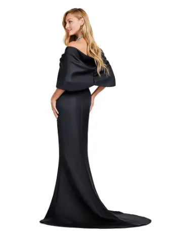 Black Evening Dresses for Women 2022 Modern Design Satin with Feather  Gorgeous Formal Mermaid Gown - AliExpress
