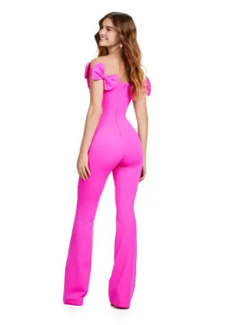 Bow shoulder jumpsuit sales