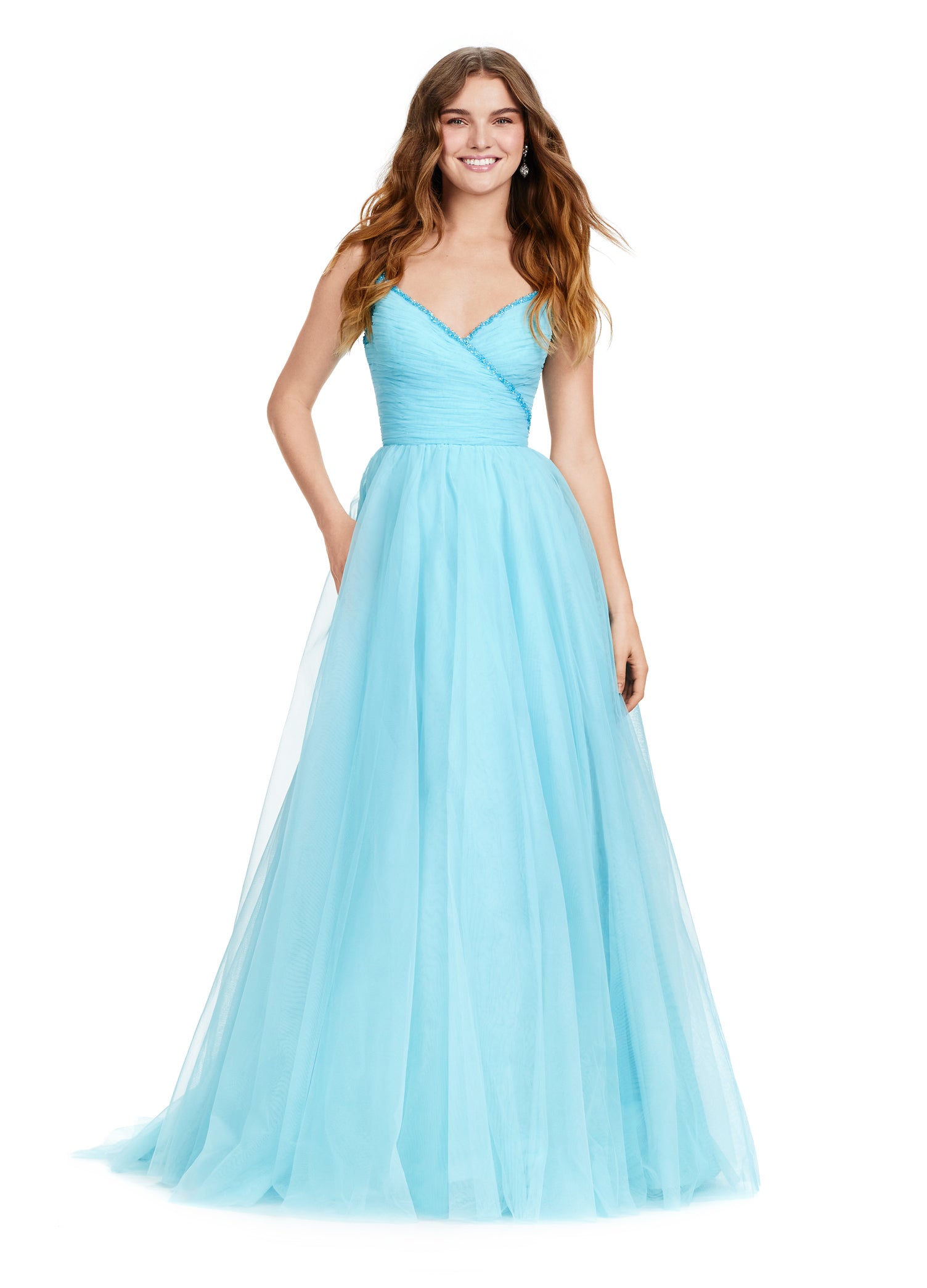 sachin and babi light blue dress NumberSea-NumberSea Elegant Tulle A-line V-neck Floral Lace Wedding Dresses,  Bridal Gown, MW1009