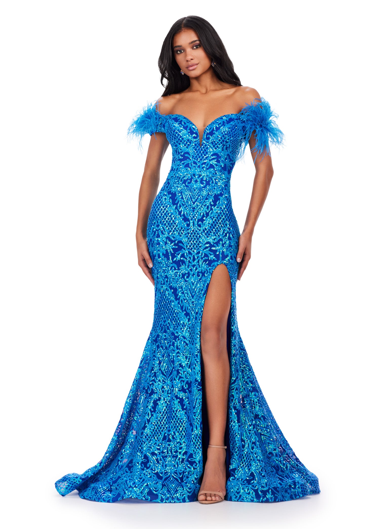 Ashley Lauren 11463 Prom Dress Turquoise/Royal – Glass Slipper Formals