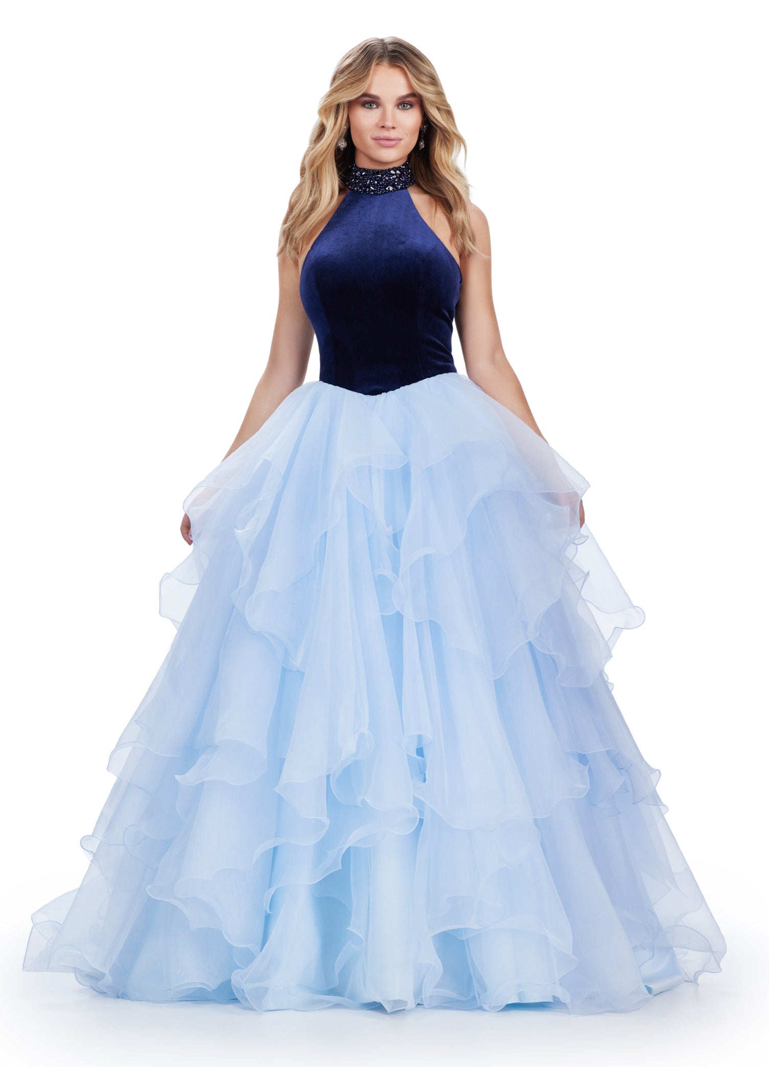 green emerald velvet dress Navy Blue Long Formal Dress with Sheer Sleeves Navy / 10