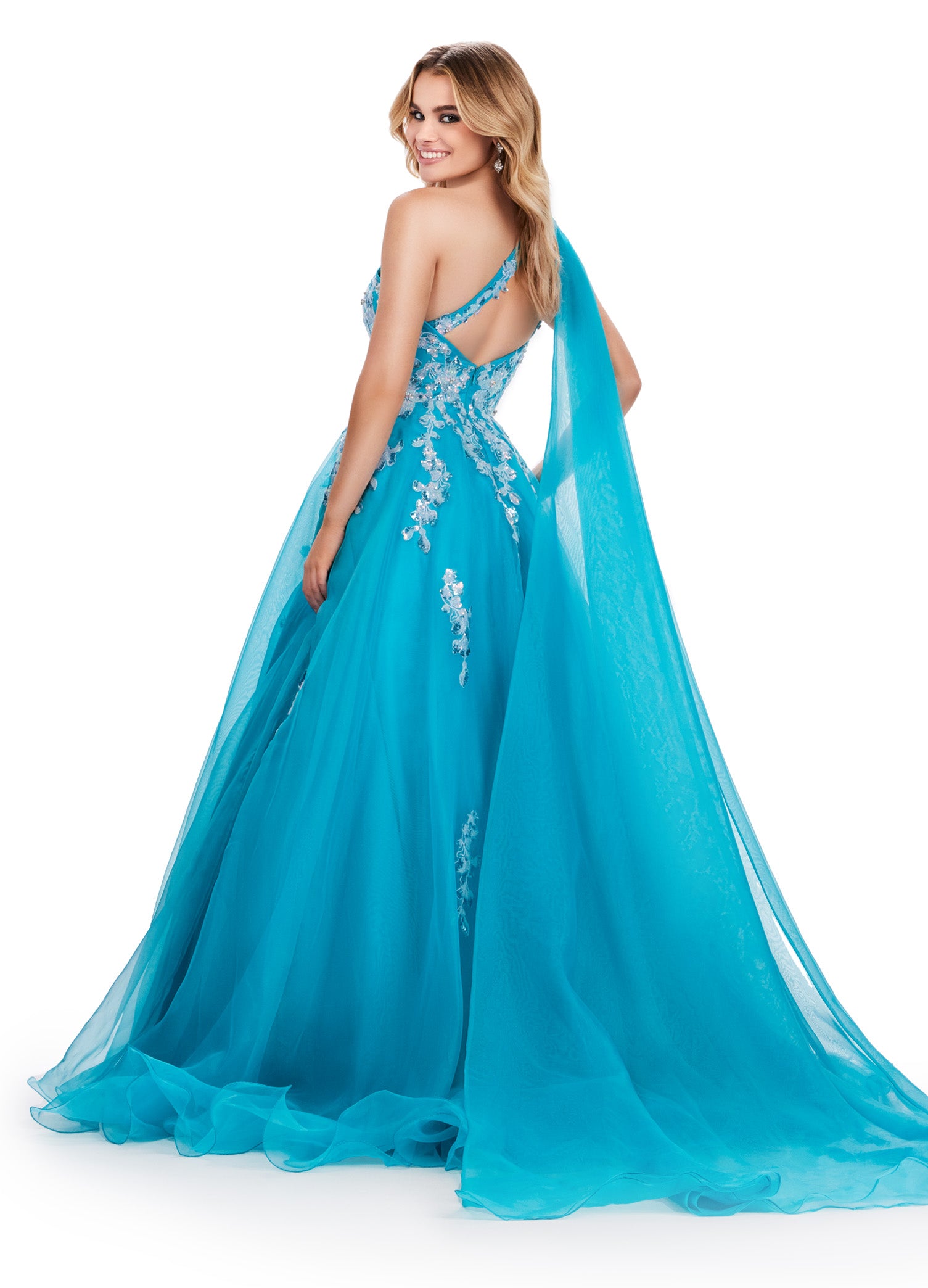 turquoise blue prom dress Ashley Lauren 11573 Formal Dresses Turquoise 6 / Neon Orange