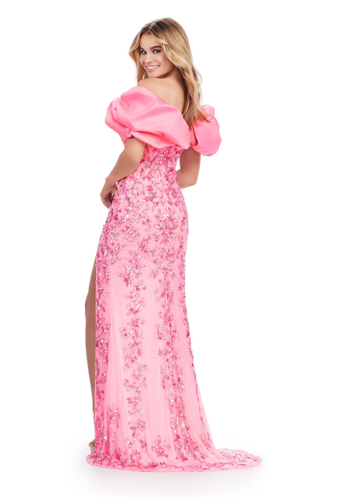 Elevate your elegance with the Ashley Lauren 11581 Long Prom Dress. Featuring a strapless neckline and fully beaded design, this gown exudes a formal and luxurious feel. The oversized taffeta ruffle adds volume and movement, making it perfect for pageants and special occasions. Make a statement and feel confident in this stunning piece. This unique, fully beaded gown features an oversized taffeta ruffle that takes this look to the next level.