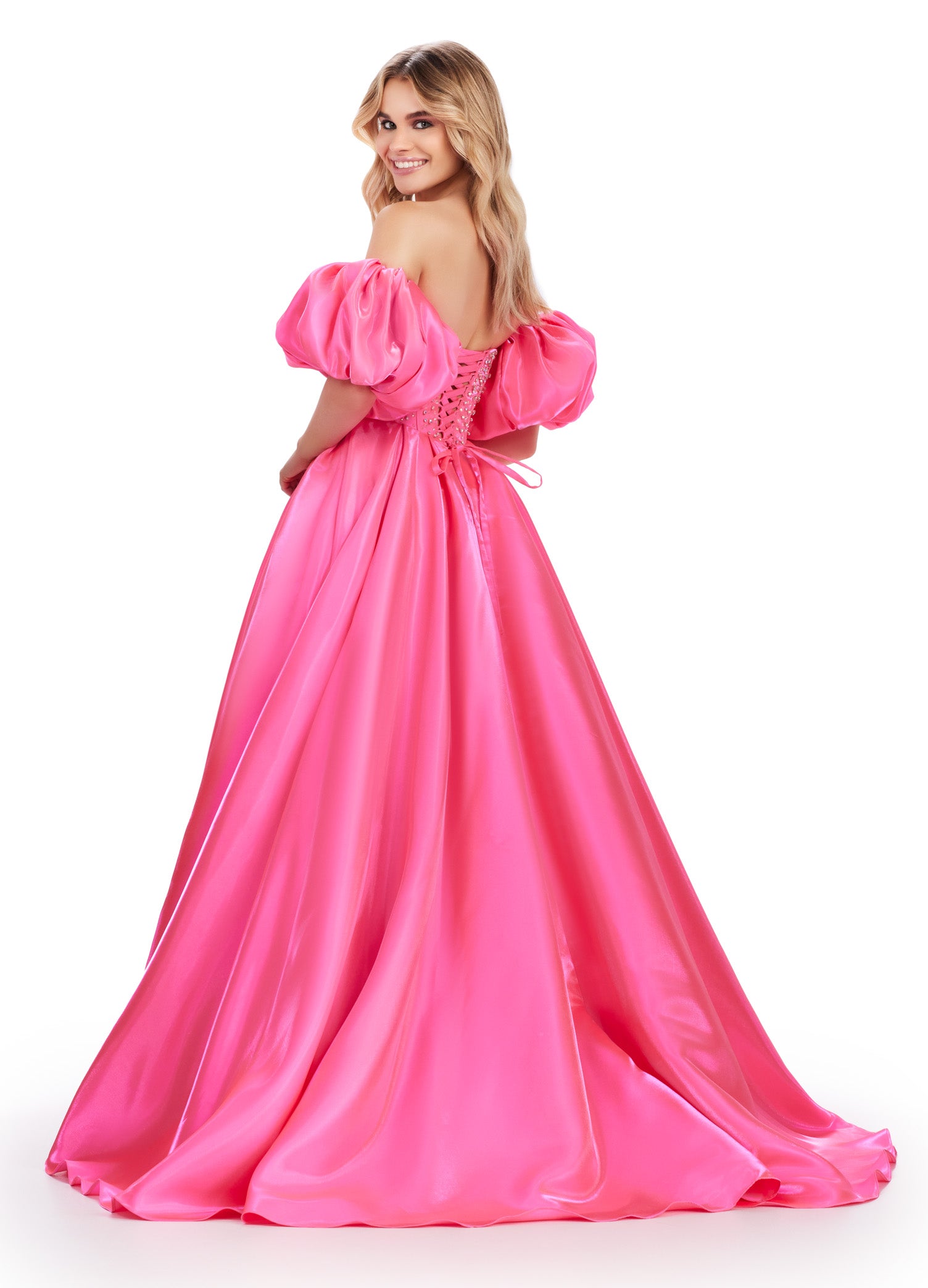 Barbie Blush Mesh Sleeve Satin Corset Dress – FancyStyles Boutique LLC